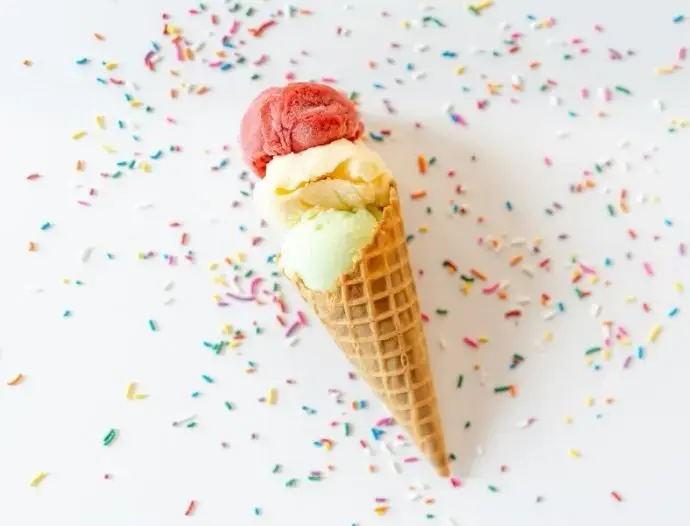 Glace riche en sucre